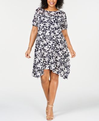 Mesh Handkerchief Hem Dress